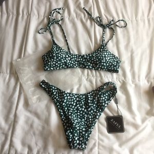 Green Zaful pattern bikini